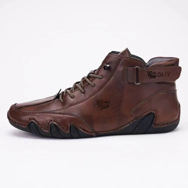 Last Day 50% OFF🔥Men's Handmade Outdoor Waterproof Suede Velcro High Boots
